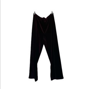 Amanda Smith Elastic Velour Plum L Wide Leg Pants